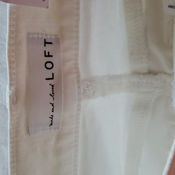 Loft Made and Loved Slim Pockets Skinny Button Seams White Sz. 24/00 - Picture 4 of 16